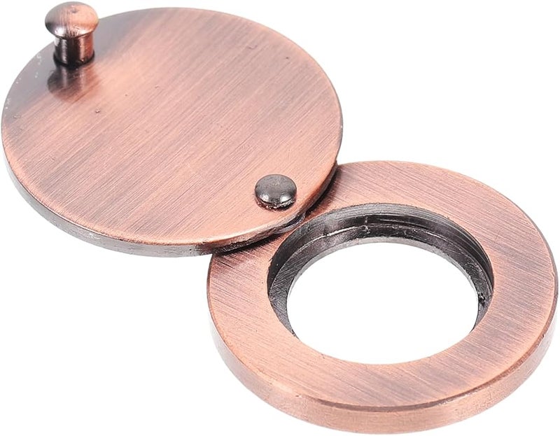 Veemoon Rotating Peephole Cover Plate Privacy Door Eye Viewer Light Brown 2 Pack - Image 1